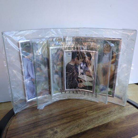 Godinger Silver 3 PCS. Beveled Glass Photo Frame Set, "Brand New" - Picture 1 of 9